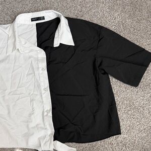 Two-Tone Black and White Shirt